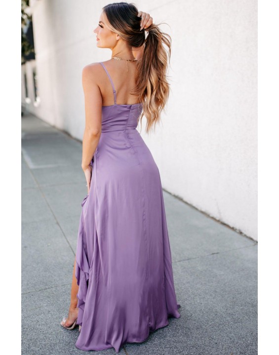 Away Ruffle Maxi Dress (Purple)
