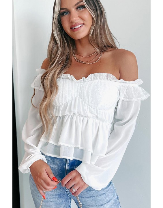 Beauty  The Shoulder Peplum Top (Ivory)