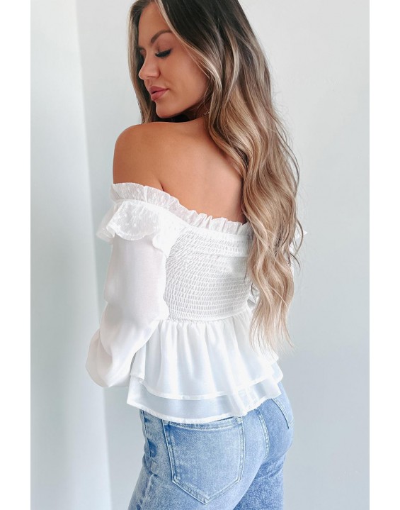 Beauty  The Shoulder Peplum Top (Ivory)