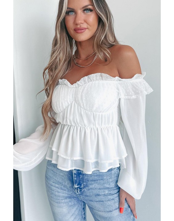 Beauty  The Shoulder Peplum Top (Ivory)