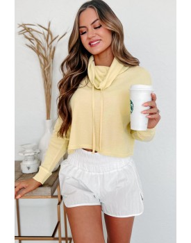 Waffle Knit l Neck Top (Yellow)