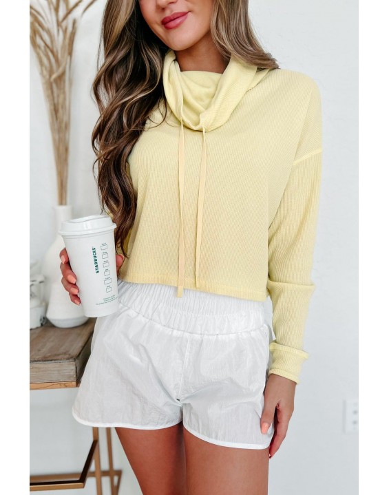 Waffle Knit l Neck Top (Yellow)
