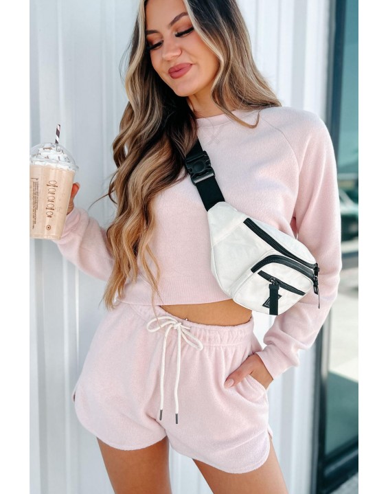 Be Lazy Fleece Two-Piece Set (Blush)