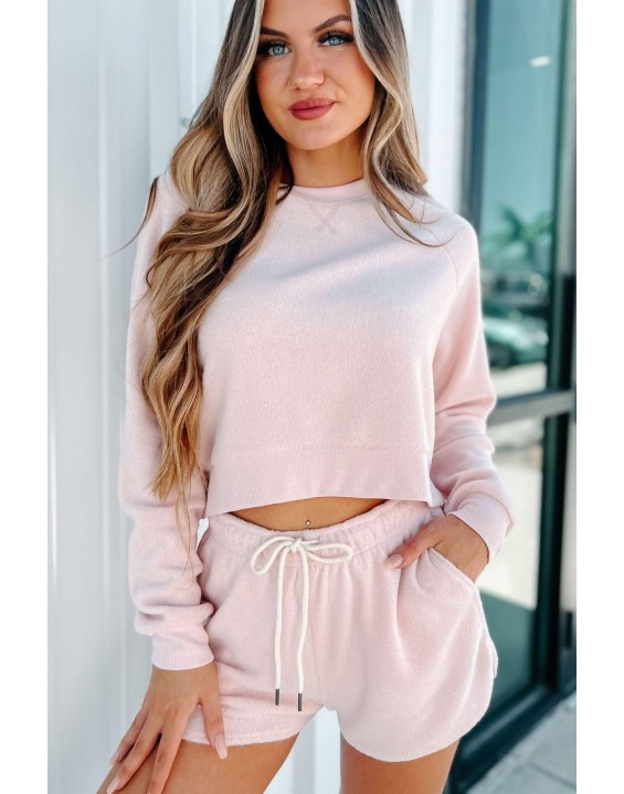 Be Lazy Fleece Two-Piece Set (Blush)