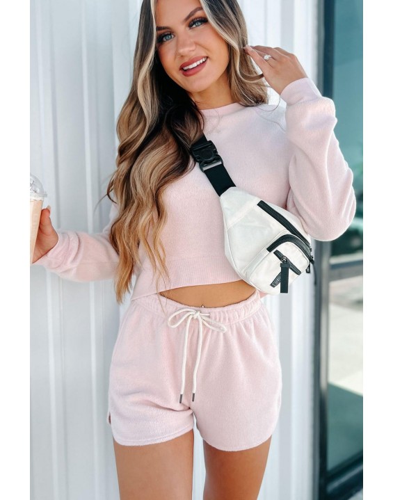 Be Lazy Fleece Two-Piece Set (Blush)