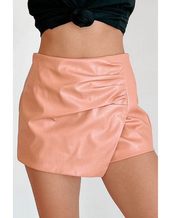 Faux Leather Skort (Sienna)