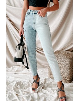 Anything Two-Tone High Rise Risen Jeans (Light bo)