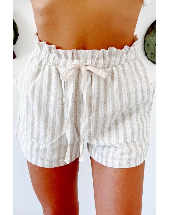 Magnolia Striped Paperbag Shorts (Natural)