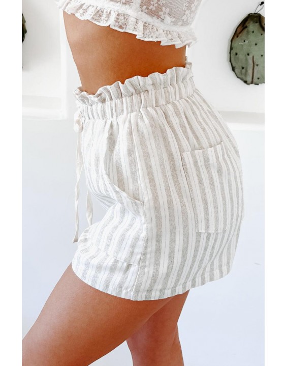 Magnolia Striped Paperbag Shorts (Natural)