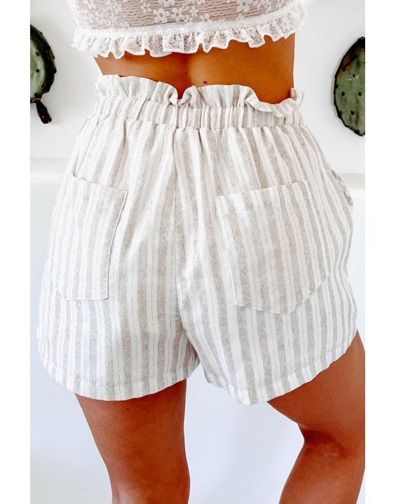 Magnolia Striped Paperbag Shorts (Natural)